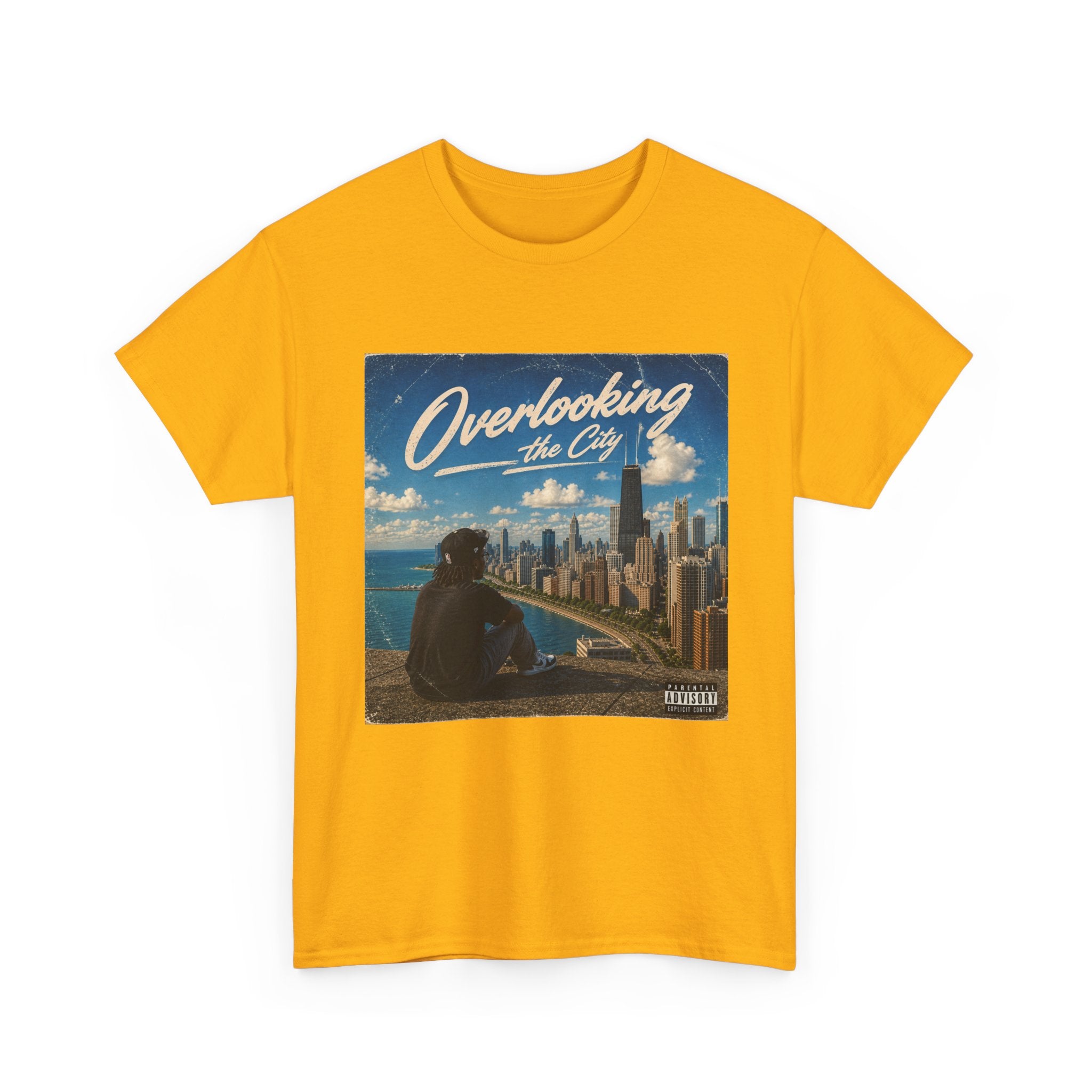 Overlooking the City T-Shirt — Scenic Urban Skyline Tee