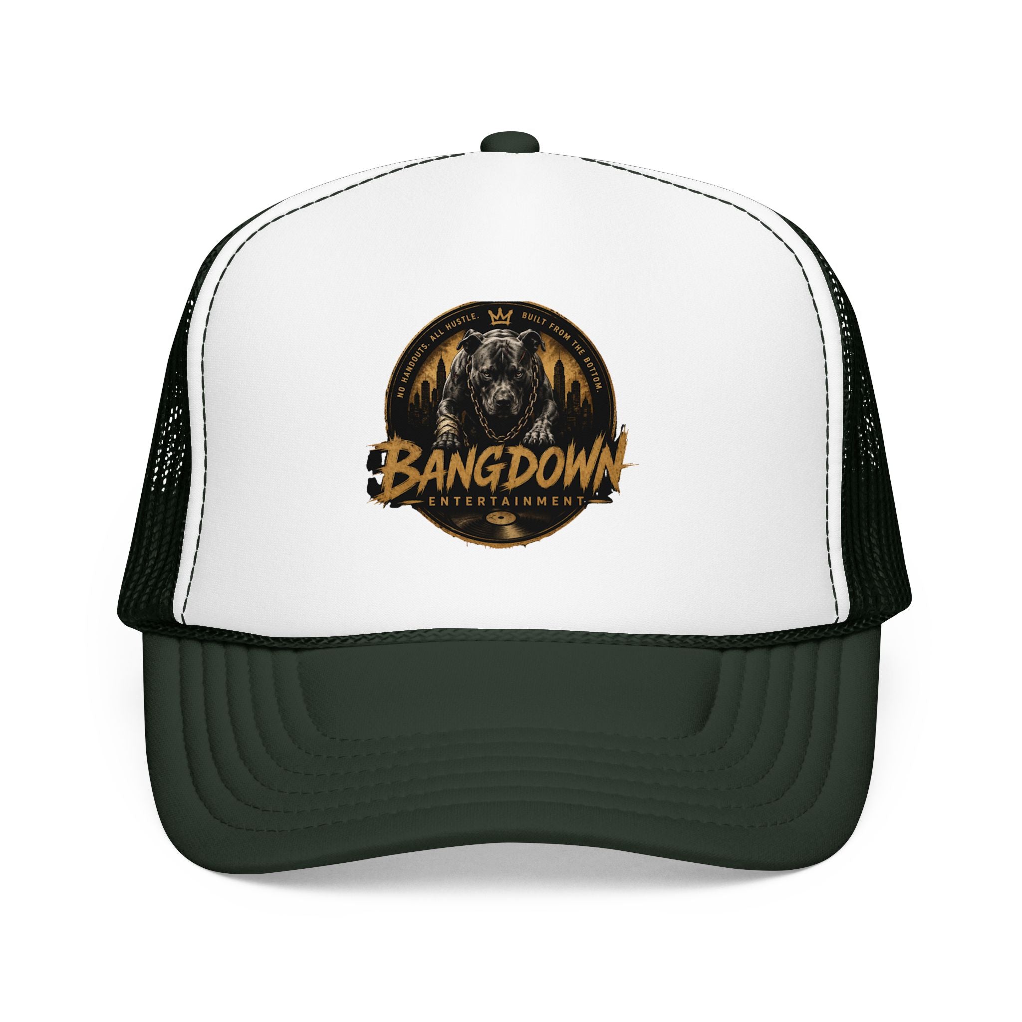 Bangdown Eagle Foam Trucker Hat — Vintage Wildlife Logo Mesh Cap