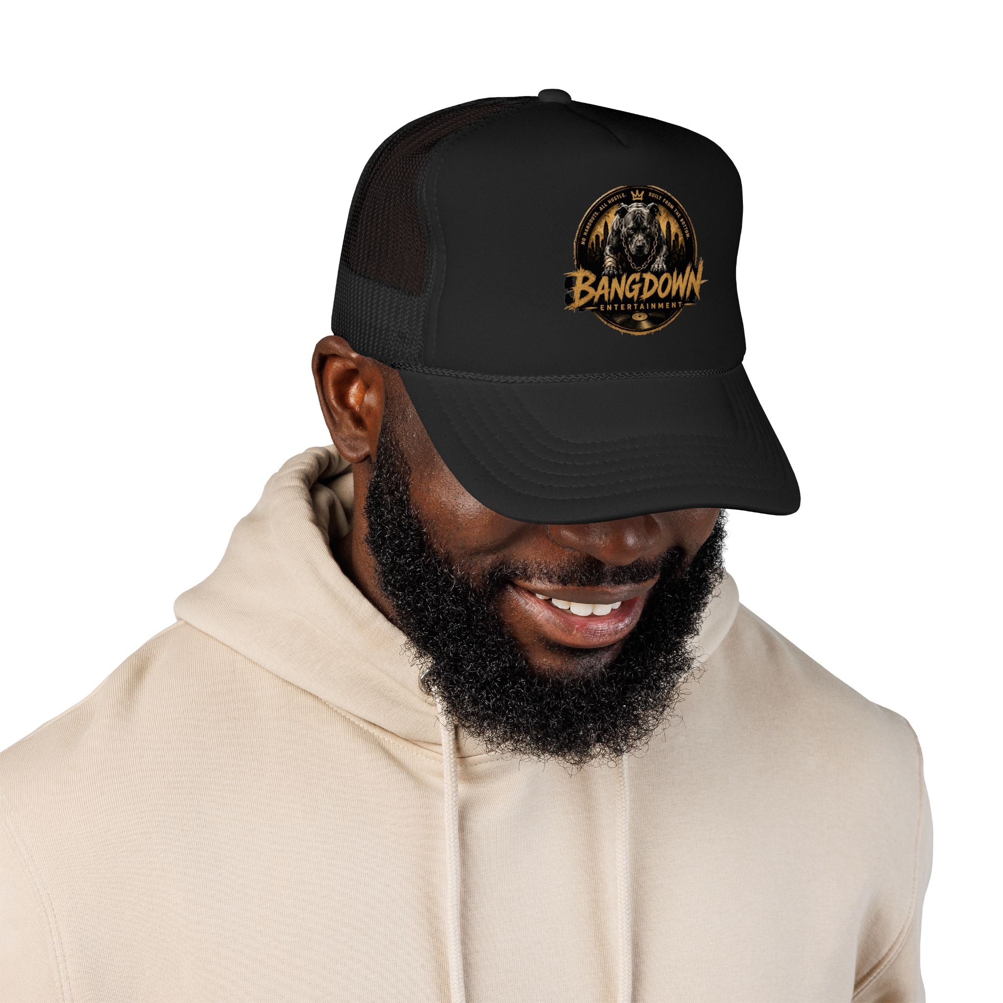 Bangdown Eagle Foam Trucker Hat — Vintage Wildlife Logo Mesh Cap