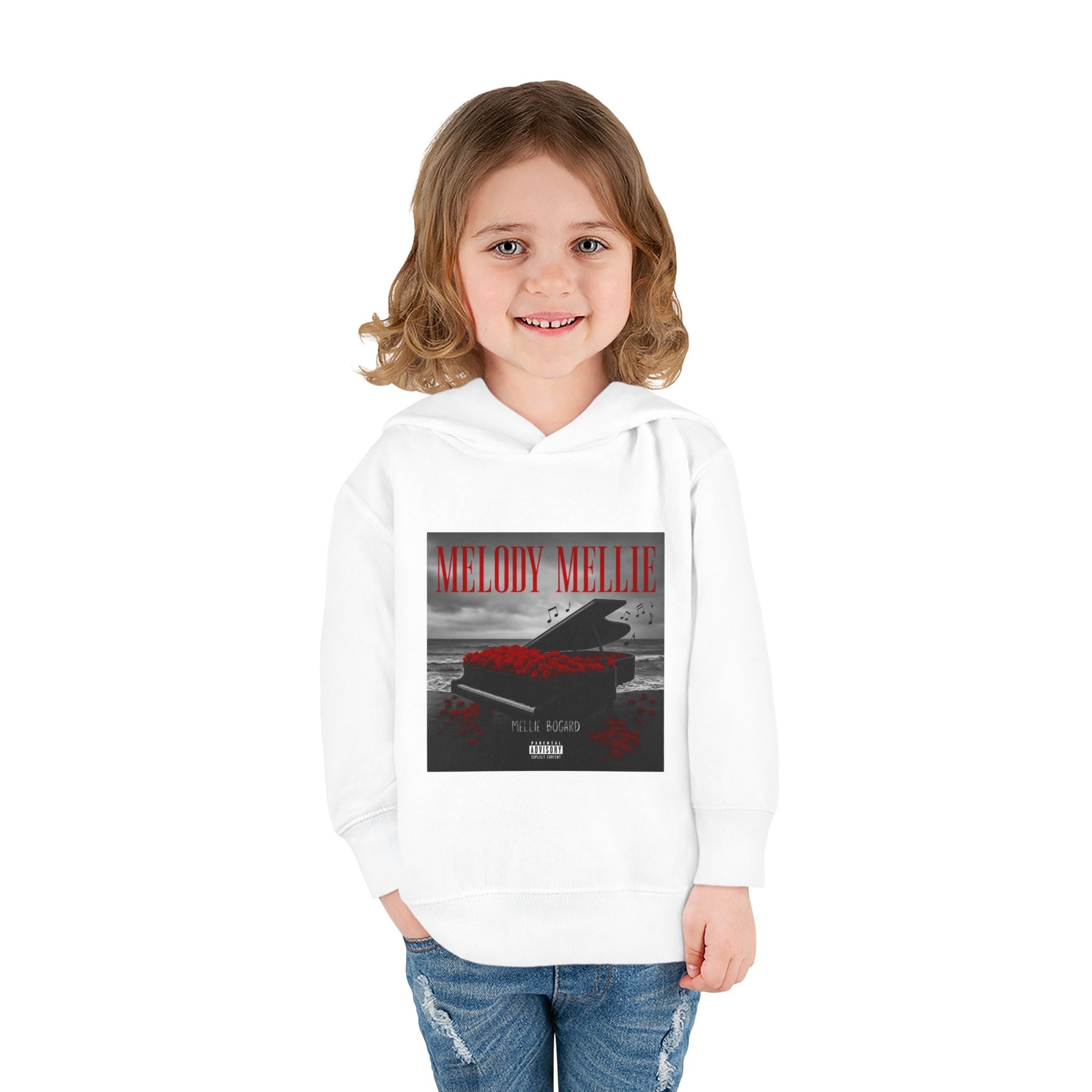 Toddler Hoodie – 'Melody Mellie' Piano Album Cover Pullover