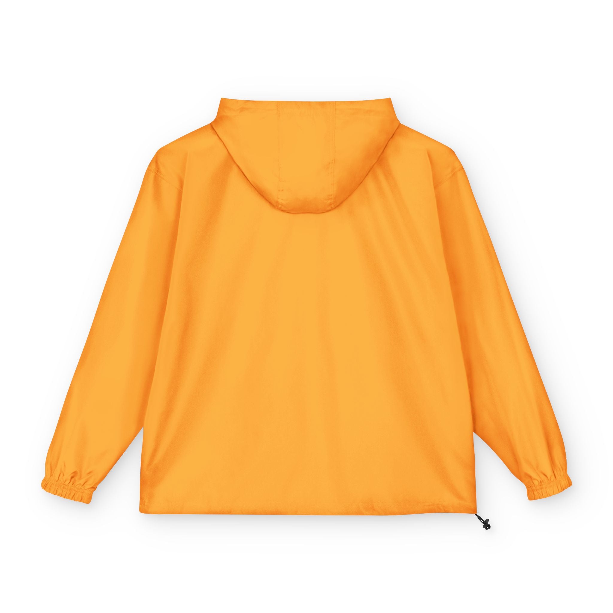 Anorak Jacket - Orange Packable Windbreaker with Chest Patch