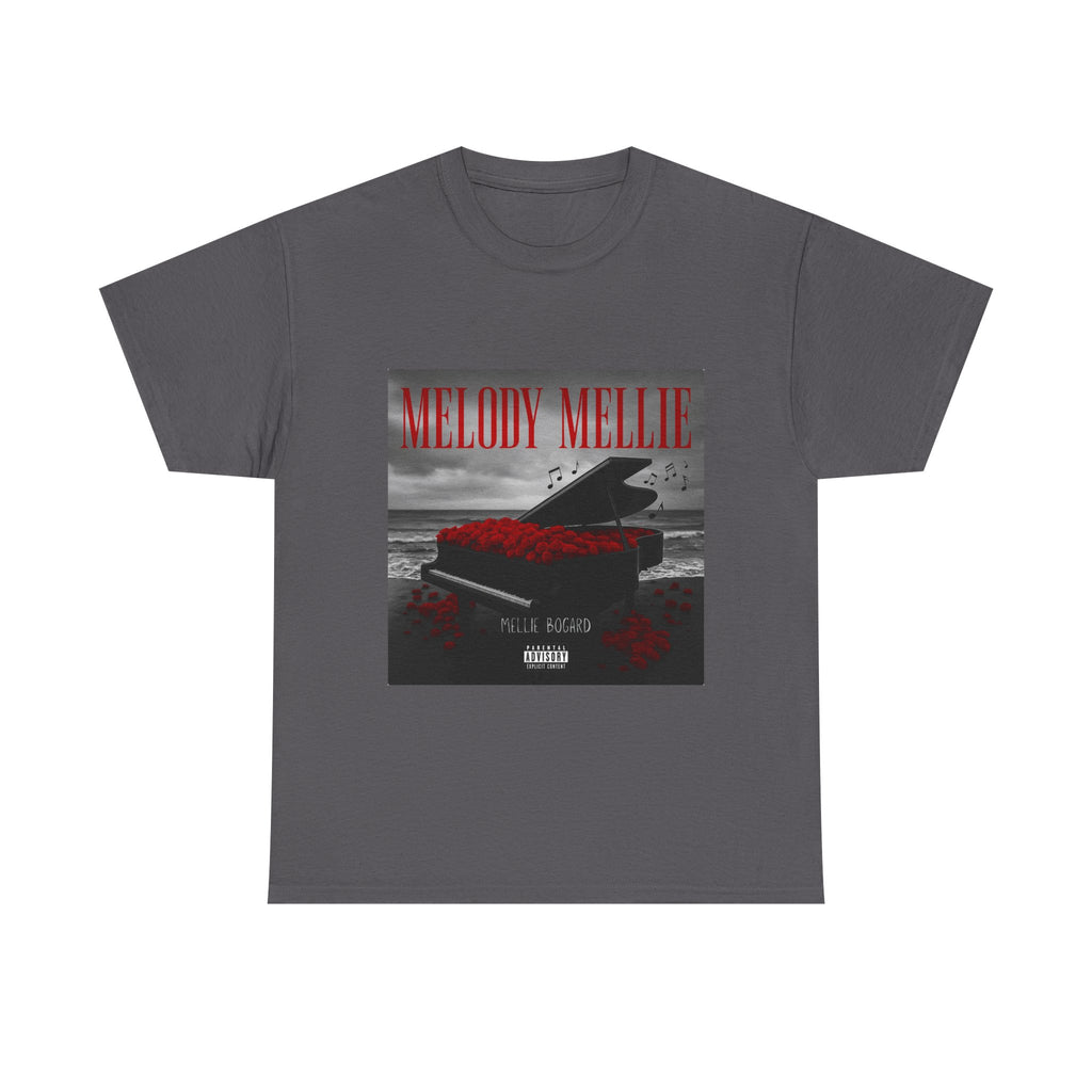 Melody Mellie Piano Tee — Dark Album Art Graphic T-Shirt