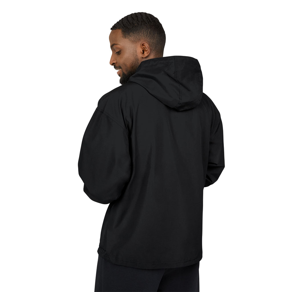Anorak Jacket - Orange Packable Windbreaker with Chest Patch