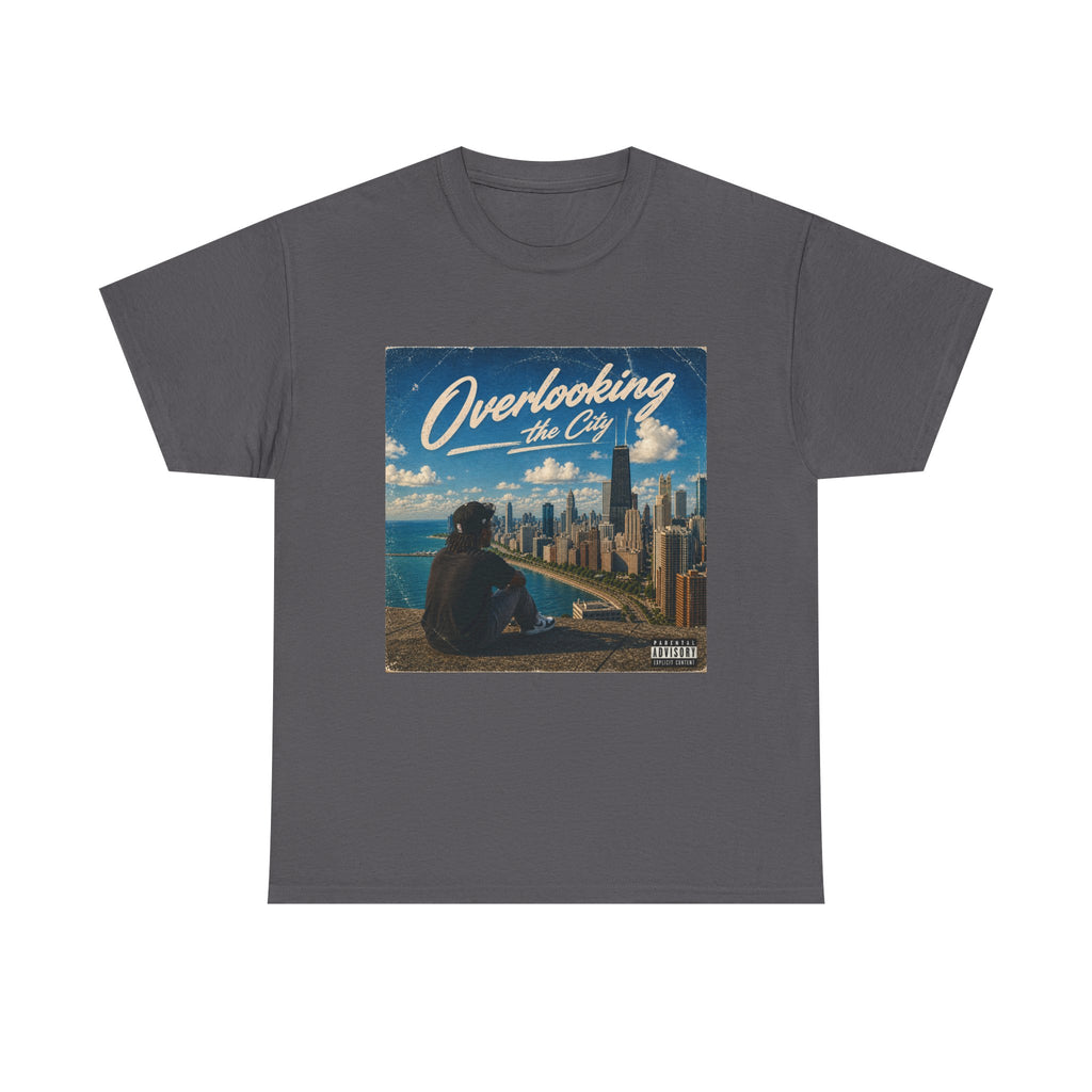 Overlooking the City T-Shirt — Scenic Urban Skyline Tee
