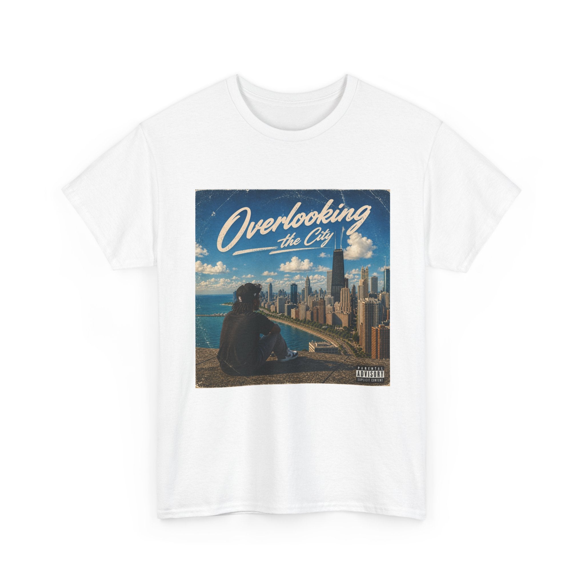 Overlooking the City T-Shirt — Scenic Urban Skyline Tee