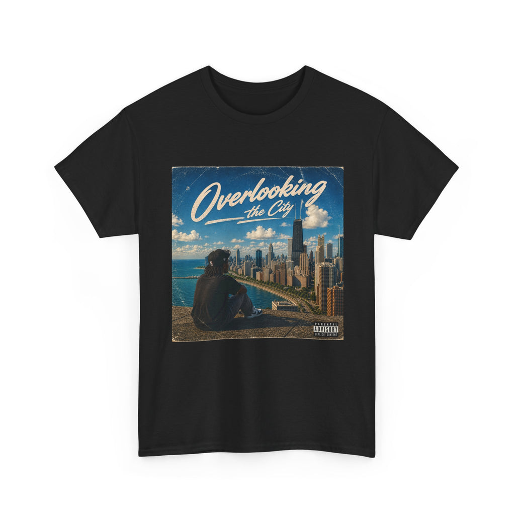Overlooking the City T-Shirt — Scenic Urban Skyline Tee
