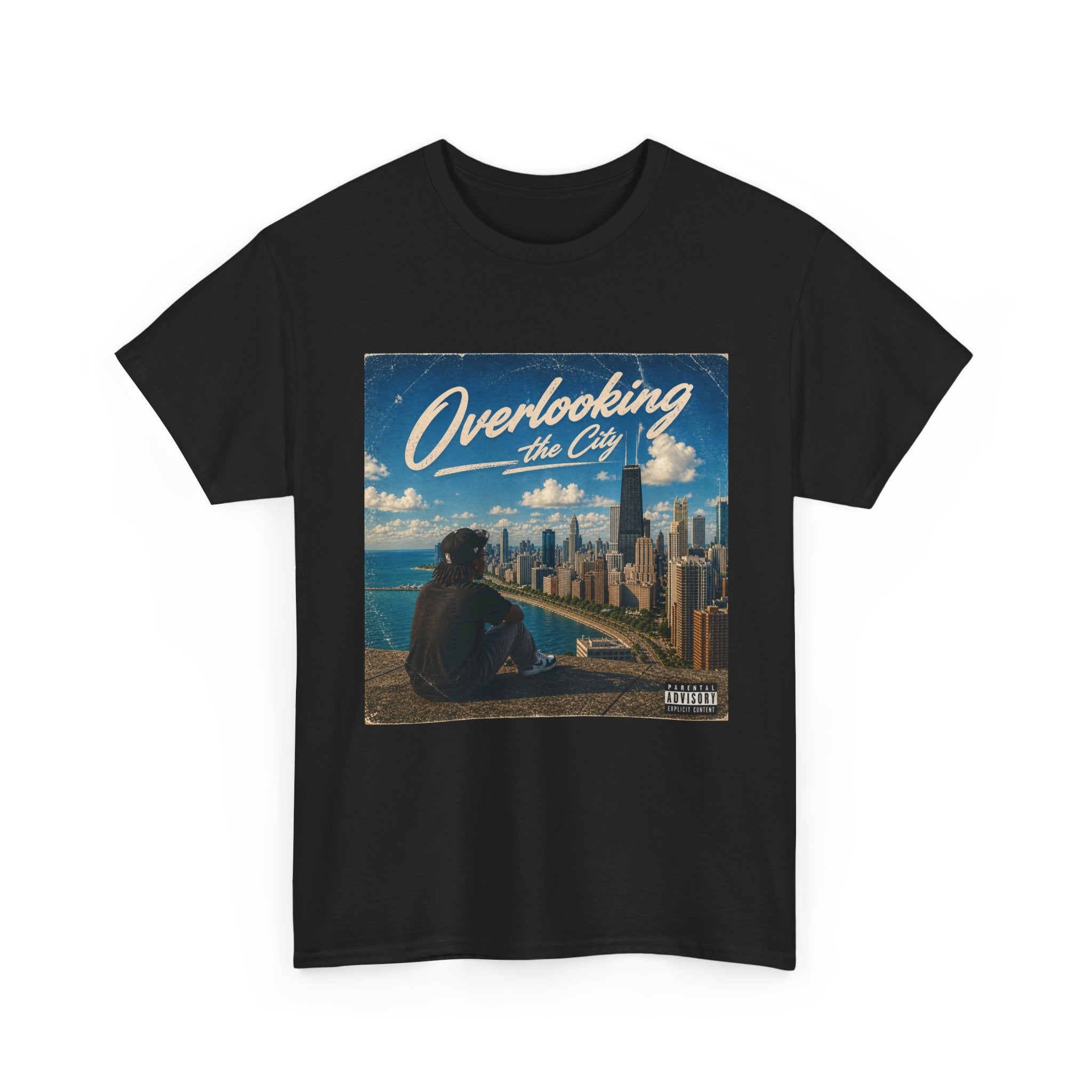 Overlooking the City T-Shirt — Scenic Urban Skyline Tee