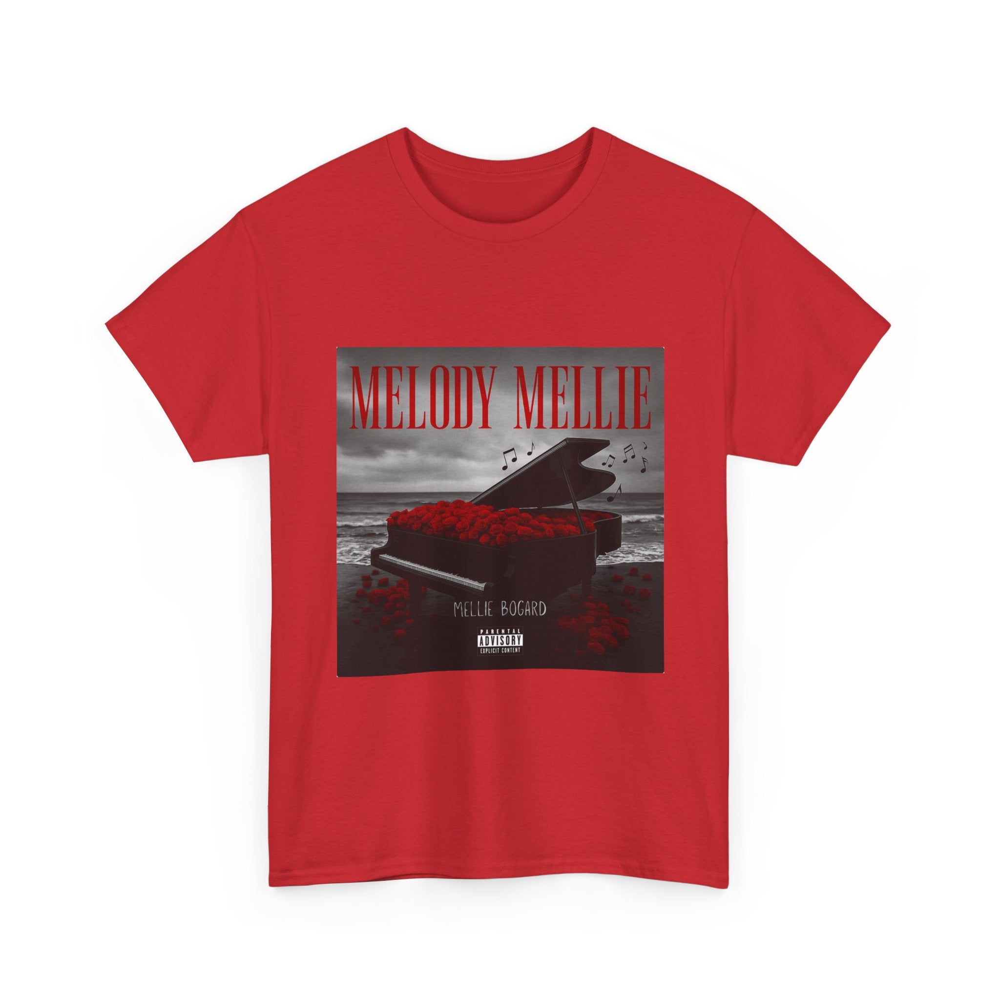 Melody Mellie Piano Tee — Dark Album Art Graphic T-Shirt