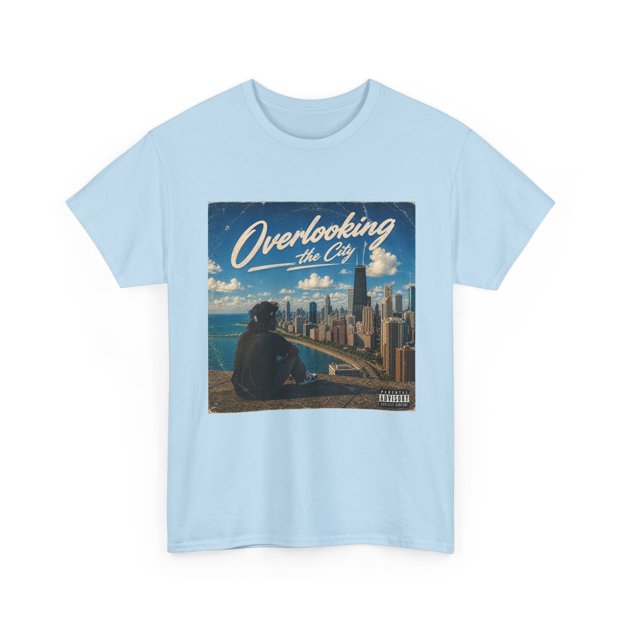 Overlooking the City T-Shirt — Scenic Urban Skyline Tee