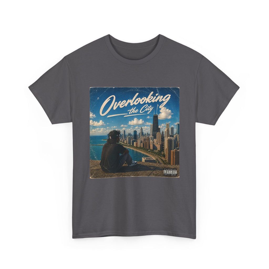 Overlooking the City T-Shirt — Scenic Urban Skyline Tee